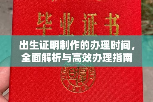 金山屯出生证明制作的办理时间，全面解析与高效办理指南