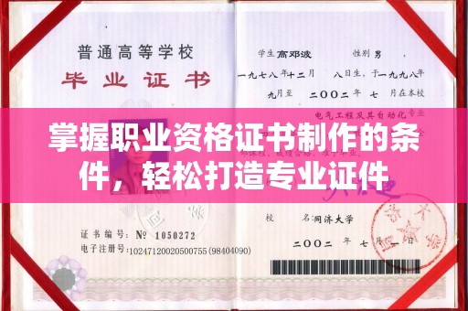 金山屯掌握职业资格证书制作的条件，轻松打造专业证件